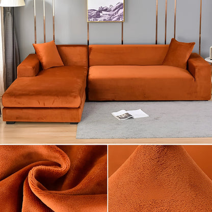Velvet Sectional Sofa Cover, Machine Washable