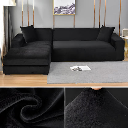 Velvet Sectional Sofa Cover, Machine Washable