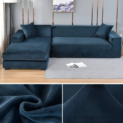 Velvet Sectional Sofa Cover, Machine Washable