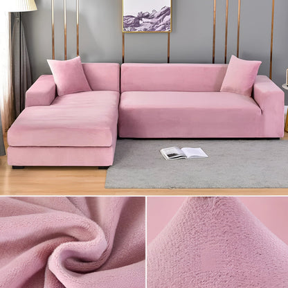 Velvet Sectional Sofa Cover, Machine Washable