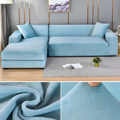 Velvet Sectional Sofa Cover, Machine Washable