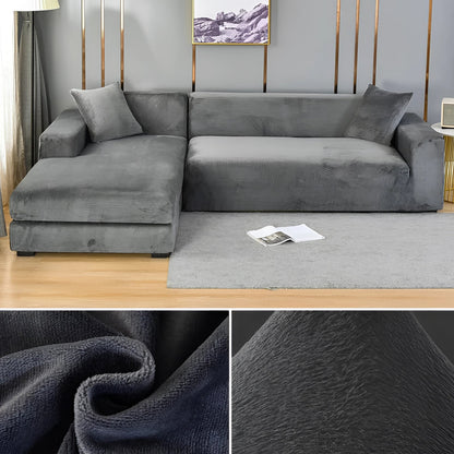 Velvet Sectional Sofa Cover, Machine Washable