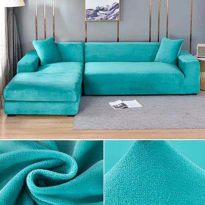 Velvet Sectional Sofa Cover, Machine Washable