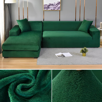 Velvet Sectional Sofa Cover, Machine Washable