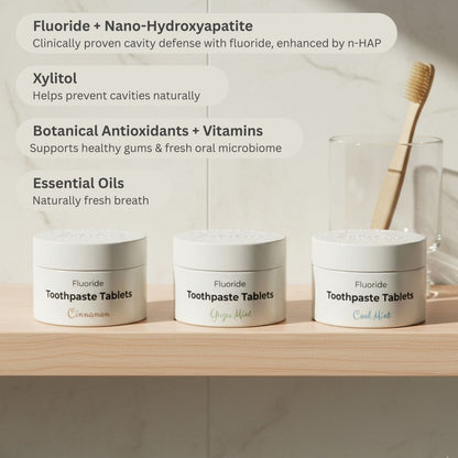 Fluoride Cool Mint Toothpaste Tablets — 4 Months