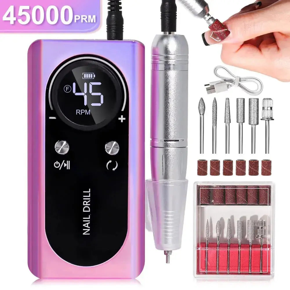 Electric Nail Drill with LED Display, 45,000 RPM