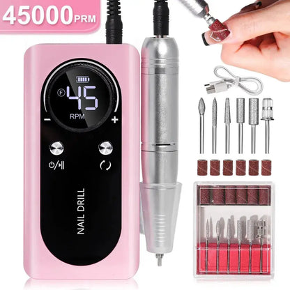 Electric Nail Drill with LED Display, 45,000 RPM