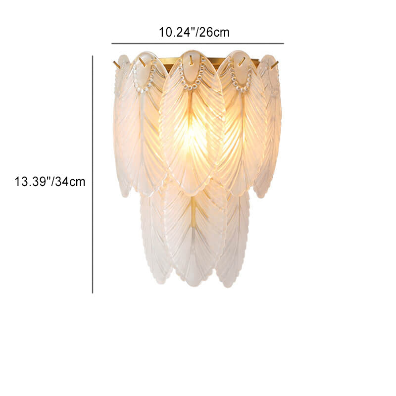 Light Feather Iron Glass 2/3-Light Wall Sconce Lamp