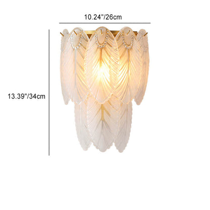 Light Feather Iron Glass 2/3-Light Wall Sconce Lamp