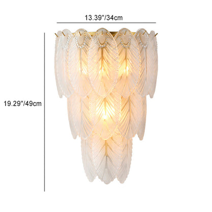 Light Feather Iron Glass 2/3-Light Wall Sconce Lamp