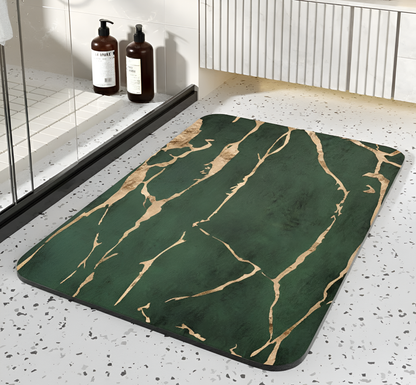 Diatom Stone Bath Mat, Non-Slip Marble Design