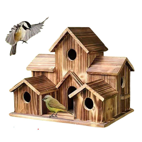 Natural Wooden Hanging Bird House