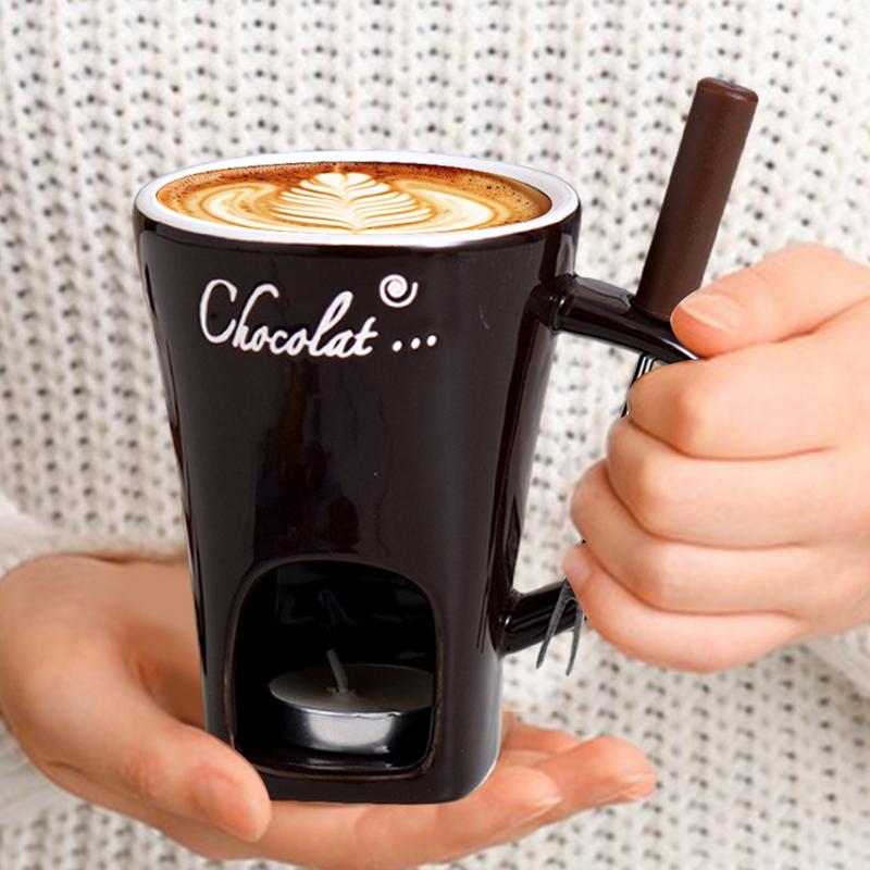Ceramic Fondue Cup with Candle Base