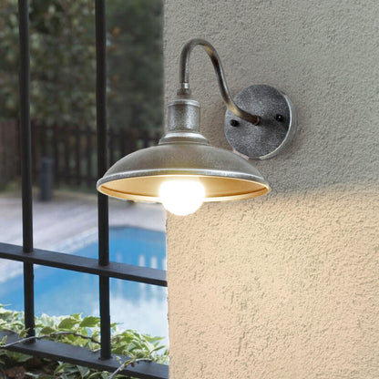 Traditional Iron 1-Light Dome Outdoor Wall Sconce Lamp