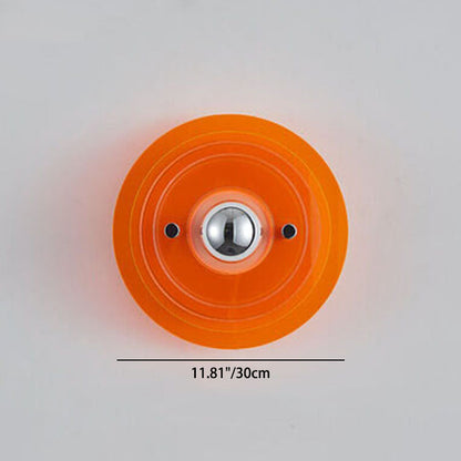 Stained Round Light Shadow Acrylic 1-Light Wall Sconce Lamp