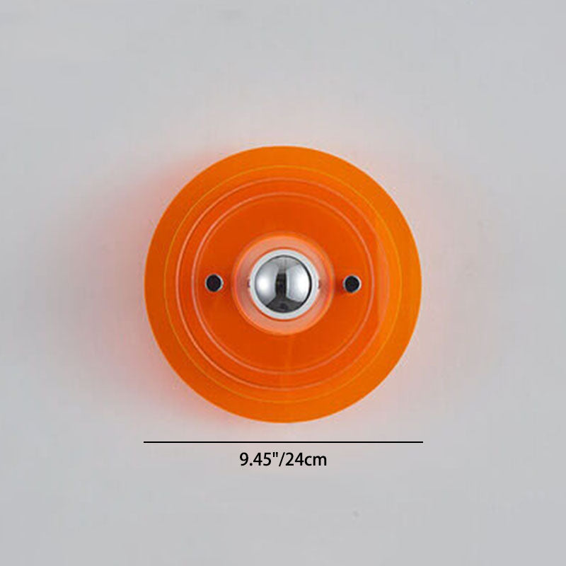 Stained Round Light Shadow Acrylic 1-Light Wall Sconce Lamp