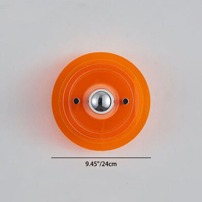 Stained Round Light Shadow Acrylic 1-Light Wall Sconce Lamp