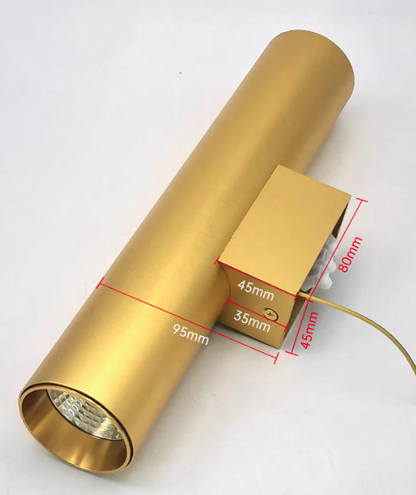 Simple Aluminum Cylindrical 2-Light LED Wall Sconce