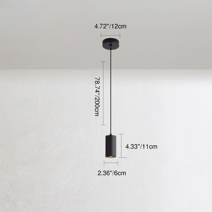 Nordic Minimalist Column Iron Mini 1-Light Pendant Light
