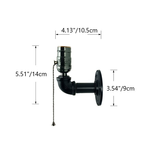 Industrial Iron Aluminum Plumbing 1-Light Wall Sconce Lamp