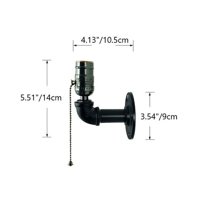 Industrial Iron Aluminum Plumbing 1-Light Wall Sconce Lamp