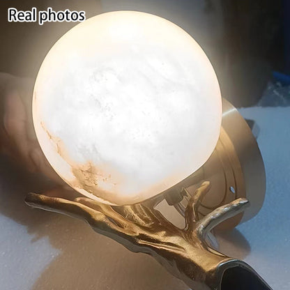 Luxury Brass Lucite Tree Branch 1-Light Wall Sconce Lamp