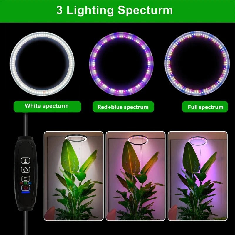 Full Spectrum LED Grow Ring Light with Stand