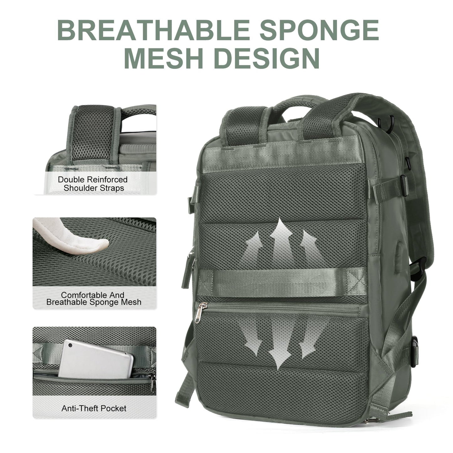35L Travel Backpack with Charging Port