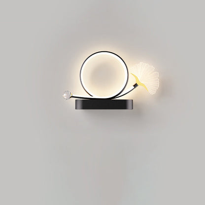 Ginkgo Leaf Iron Aluminium Acrylic LED Wall Sconce Lamp