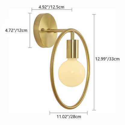 Nordic Circle Round Iron 1-Light Wall Sconce Lamp