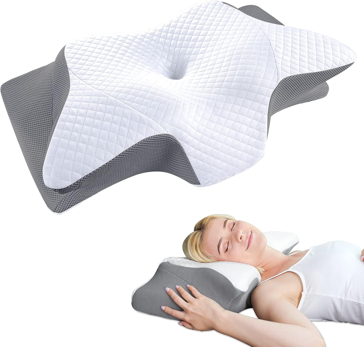 Memory Foam Contour Neck Pillow, Washable Cover
