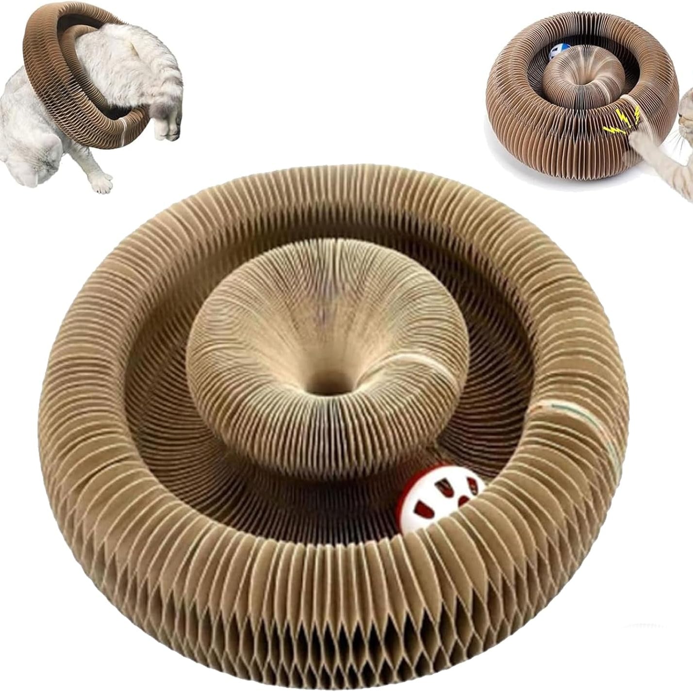Cardboard Cat Maze, Magnetic Folding with Bell Ball