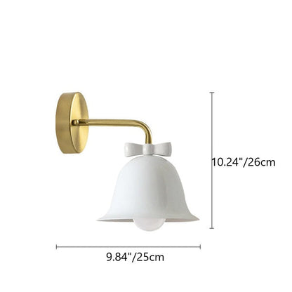 French Bell Butterfly Round Iron 1-Light Wall Sconce Lamp