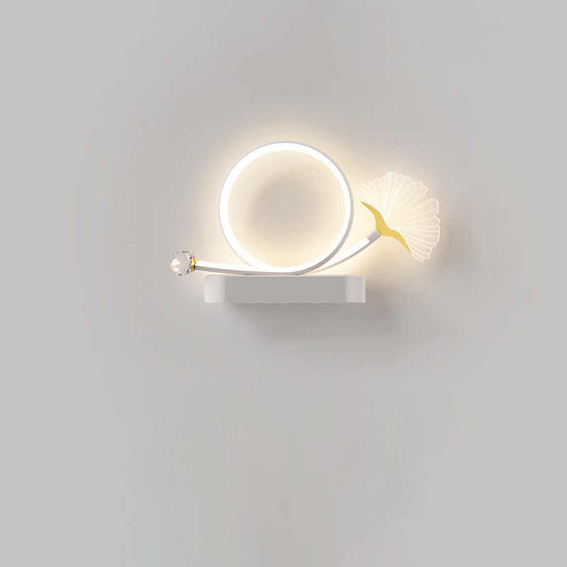 Ginkgo Leaf Iron Aluminium Acrylic LED Wall Sconce Lamp
