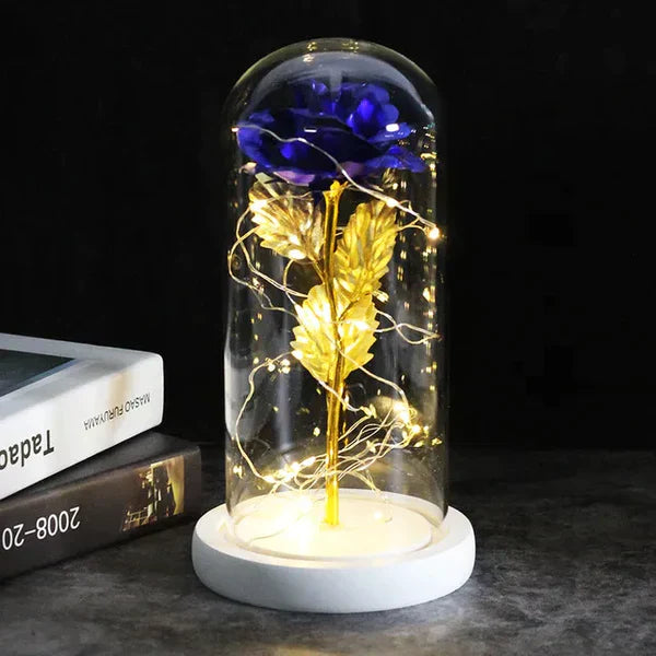 Preserved Rose with LED Glass Dome Display