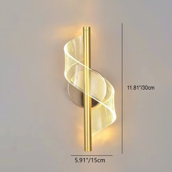Round Line Bend Acrylic Iron LED Wall Sconce Lamp