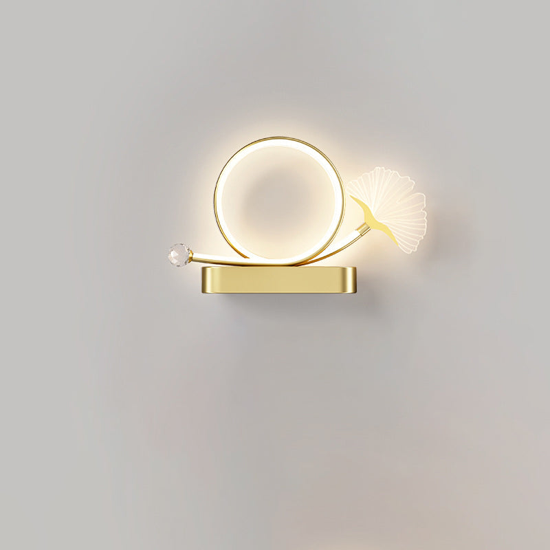 Ginkgo Leaf Iron Aluminium Acrylic LED Wall Sconce Lamp