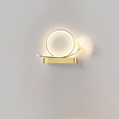 Ginkgo Leaf Iron Aluminium Acrylic LED Wall Sconce Lamp