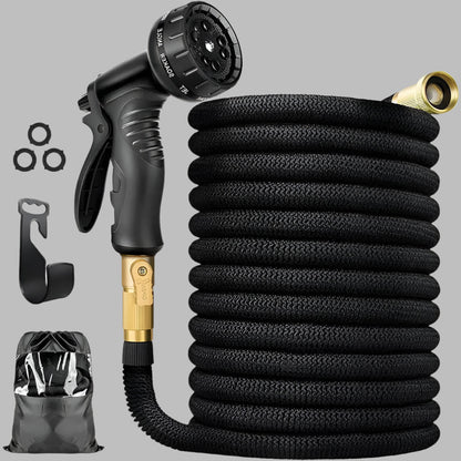 100 Ft Expandable Garden Hose, Brass Connectors