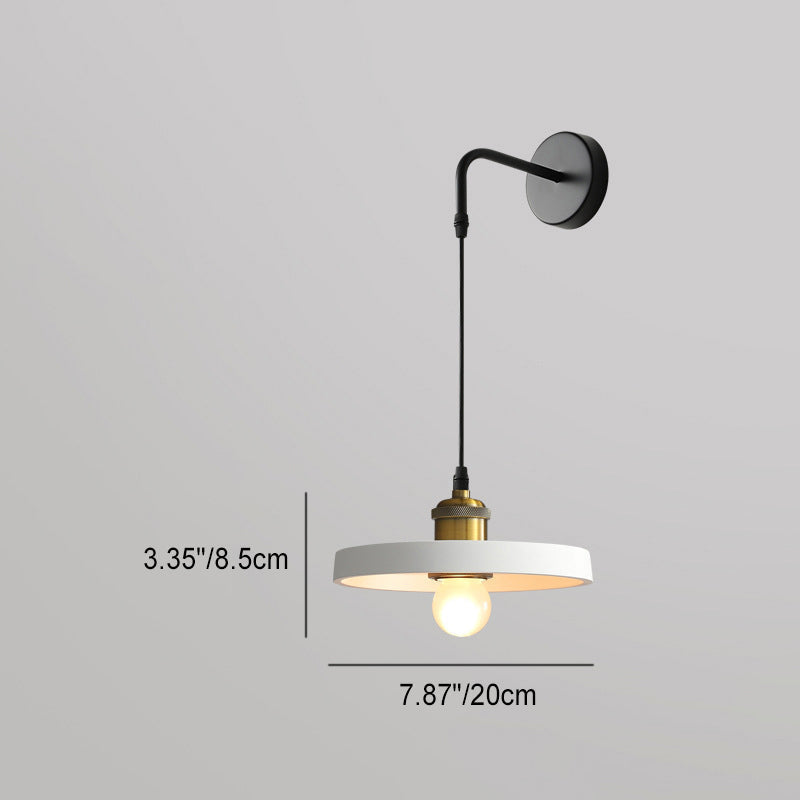 Scandinavian Disc Aluminum Iron 1-Light Wall Sconce Lamp