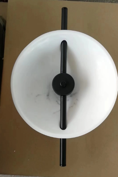 Scandinavian Round Marble Iron LED Wall Sconce Lamp