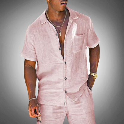 Men's Breathable Linen Shirt & Trousers Set