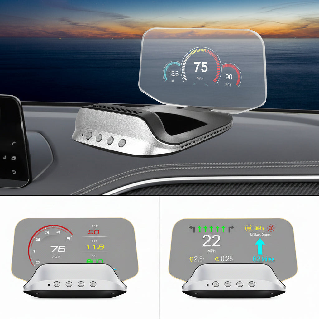 Head Up Display with GPS Navigation and Speed