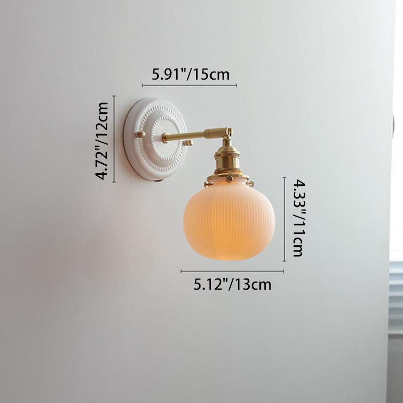Traditional Vintage Ceramic Brass 1-Light Wall Sconce