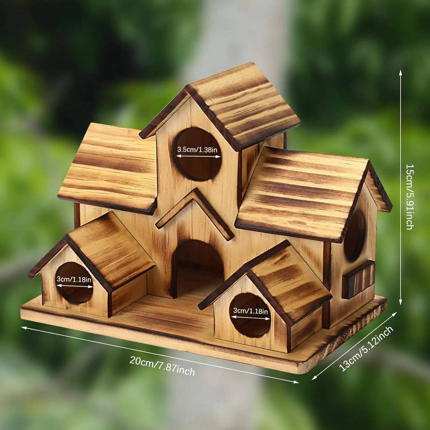 Natural Wooden Hanging Bird House