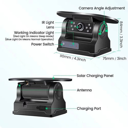Wireless Solar Backup Camera Kit, HD 1080P