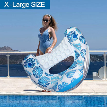 Adult Pool Float Chair with Canopy & Cup Holder