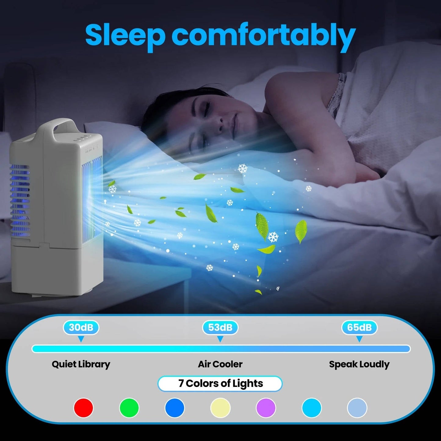 USB Mini Desktop Cooling Fan with Ambient Light