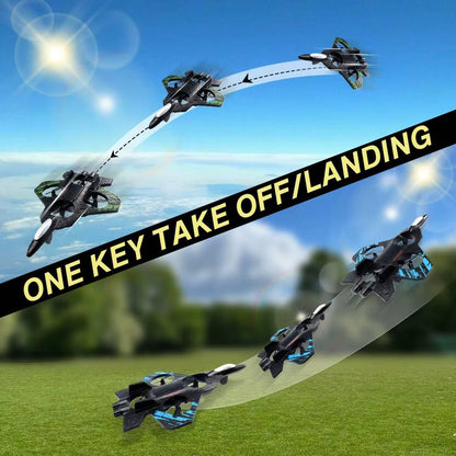 RC Jet Plane Toy with LED Lights & 360° Stunt Flips