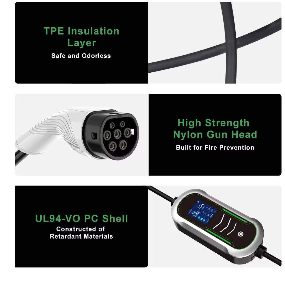 Portable EV Charger 7kW 32A, Type 2